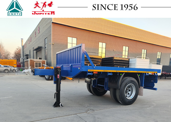 One Axle Flatbed Trailer With Front Wall One-Axle Full Trailer Draw Trailer