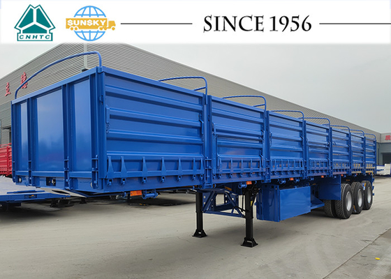3-Axle Flatbed Trailer With Folding Sideboard Grain Semi Trailer For Sale