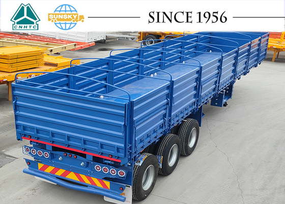 3-Axle Flatbed Trailer With Folding Sideboard Grain Semi Trailer For Sale